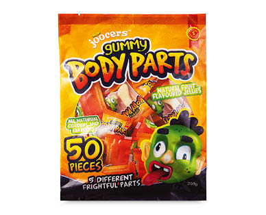 Joocers Bugs 'N Grubs or Body Parts Fruit Flavoured Gums 50pk/250g
