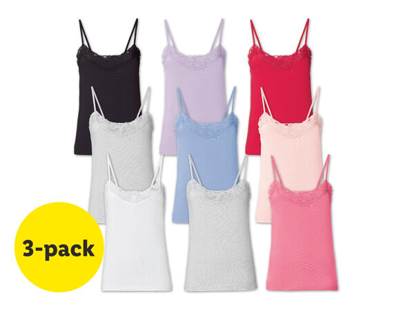 Linne med smala axelband, 3-pack