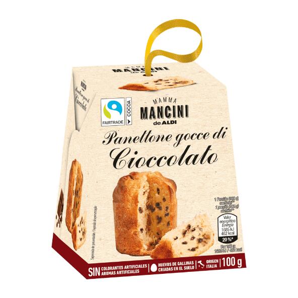 Mamma Mancini de Aldi(R) 				Panettone Mini com Chocolate