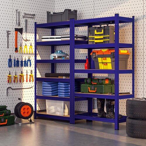Schwerlastregal 180 x 90 x 40 cm blau Premium Doppelpkg.MZL6