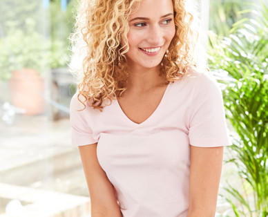 BLUE MOTION Damen-Basic-Shirts, Baumwolle (Bio), Doppelpkg.