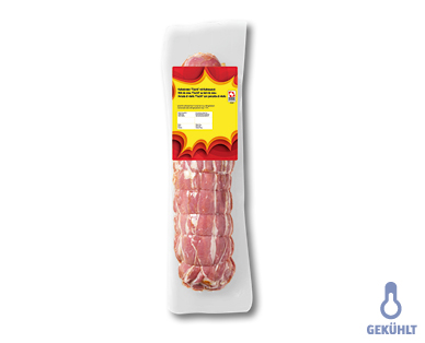 Kalbsbratenfischli mit Kalbsspeck
