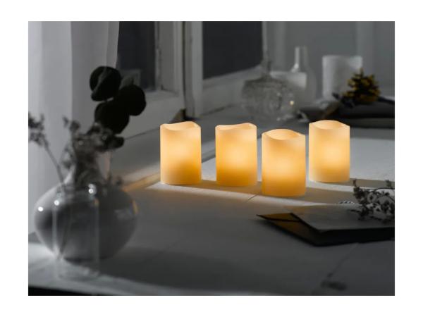 Livarno Home White LED Real Wax Candles - 4 Pack
