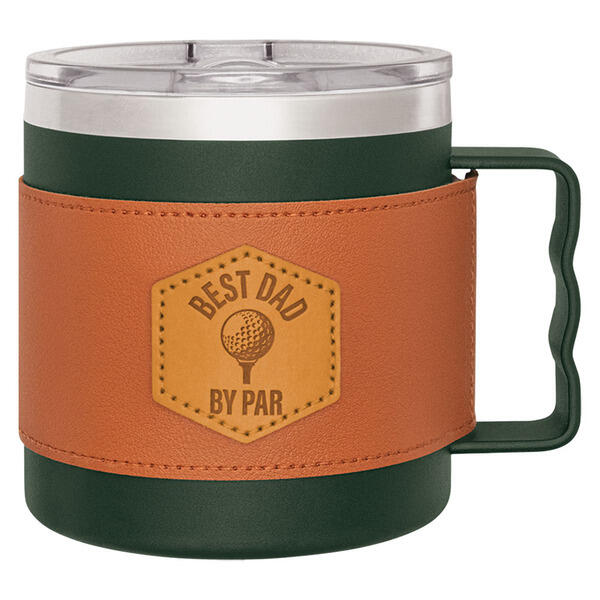 Crofton Green Best Dad By Par Leather Wrapped Mug
