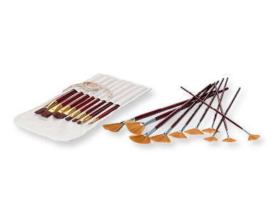 Set di pennelli da pittura/a ventaglio, 10 pezzi