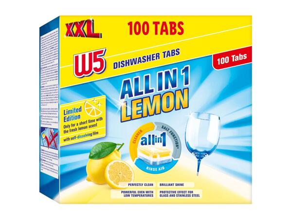 W5 XXL All in 1 Lemon Dishwasher Tabs