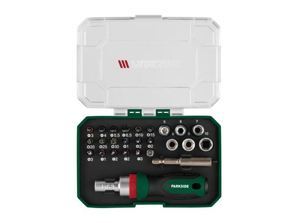 Parkside Ratchet Screwdriver Bit & Socket Set - 26 Piece Set
