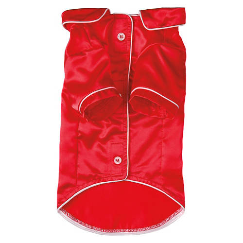 Holiday Pet Pajamas - Red Satin, XS