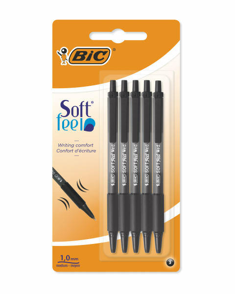 BIC Black Soft Feel Pens 5 Pack