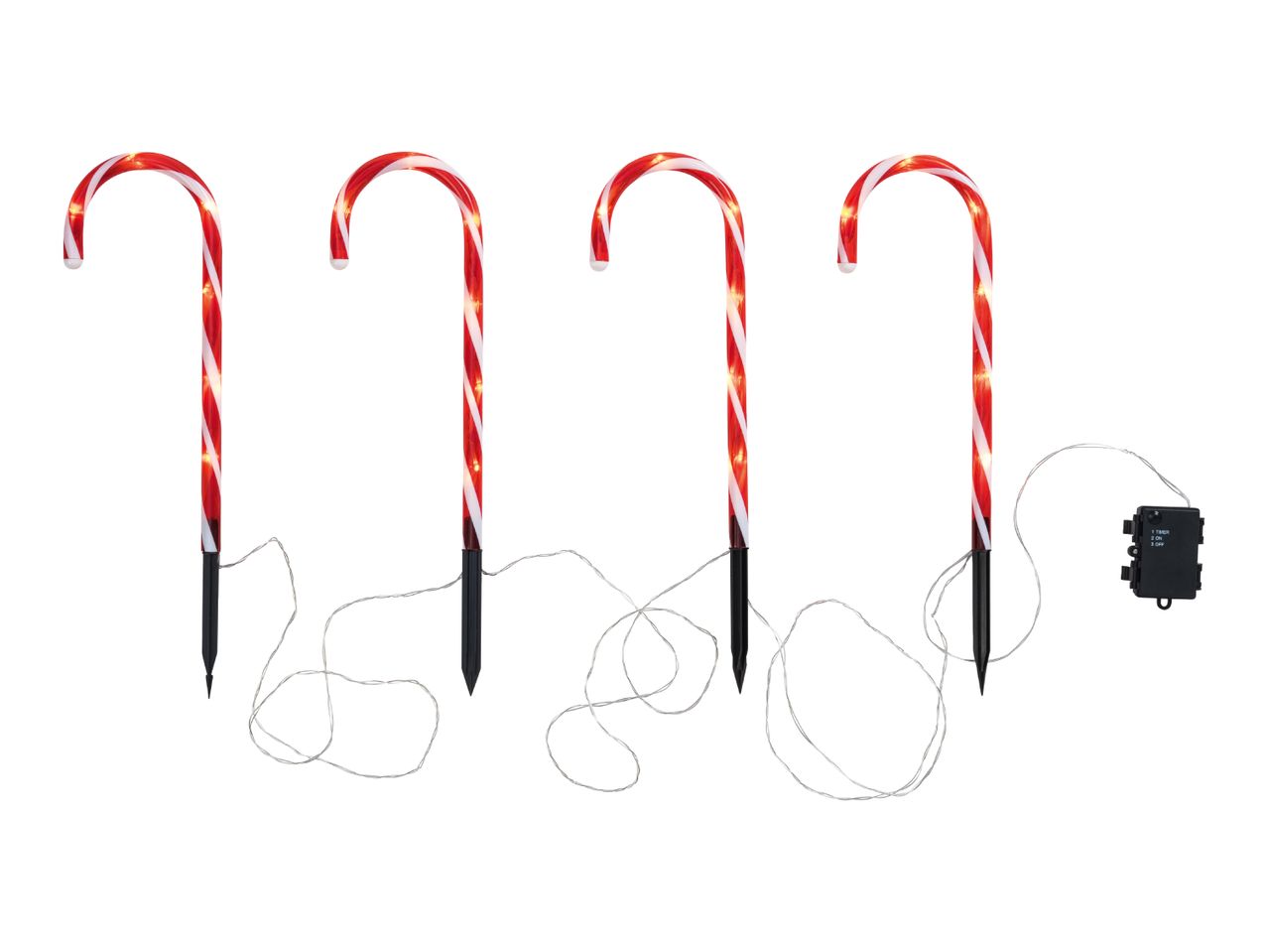 Livarno Home LED Candy Cane Stake Lights - 4 Pack