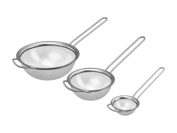 Set de passoires de cuisine en inox, 3 pièces