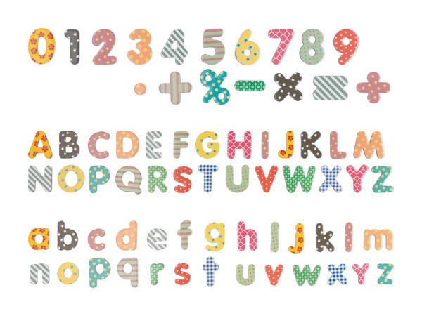 Aimants alphabet, chiffres et symboles