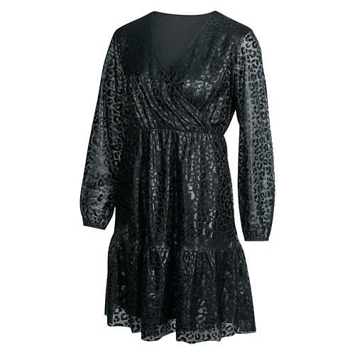 Ladies Metallic Dress - Black, S