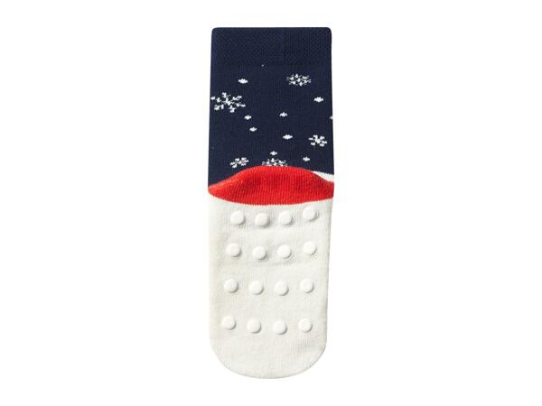 Lupilu Younger Kids' Navy Christmas Thermal Socks - 2 Pairs