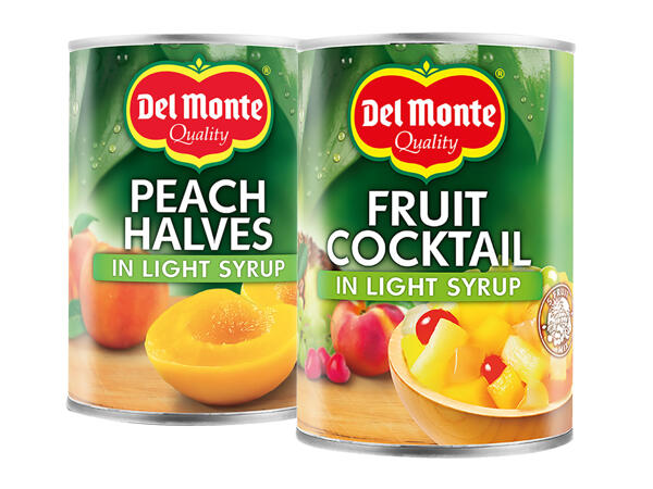 Del Monte persikohalvor/ fruktcocktail