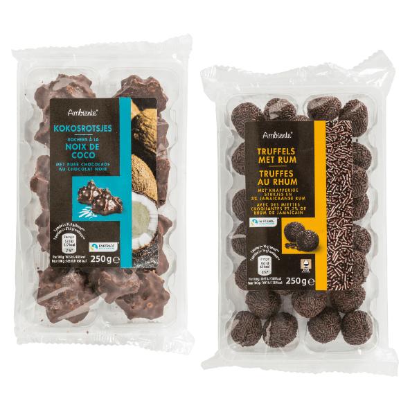 Kokosrotsjes of truffels met rum