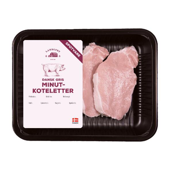 Minutkoteletter af dansk gris