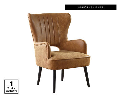 Faux Leather Wingback Armchair