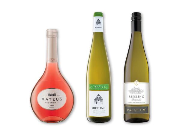 Mateus rosé, Riesling d'Alsace eller Palatium Riesling