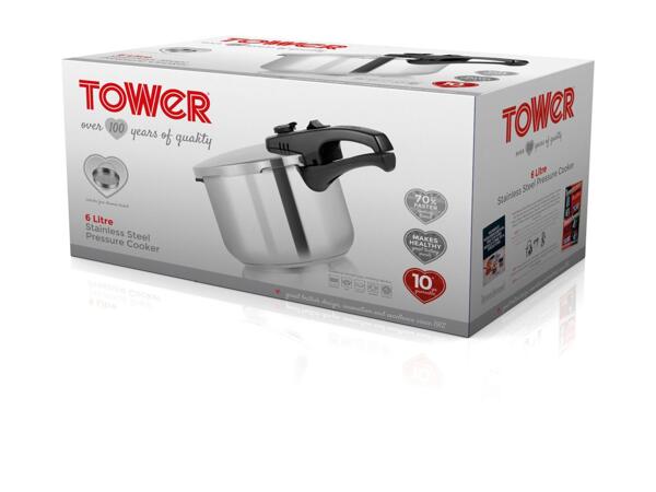 Tower 6L Stainless Steel Pressure Cooker