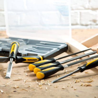 Set de limes et ciseaux à bois