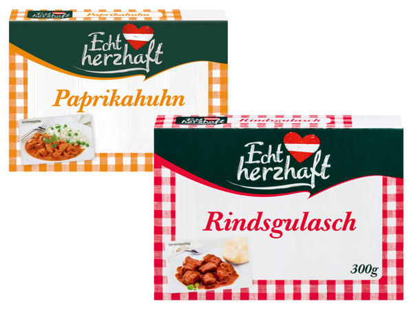 Echt herzhaft Rindsgulasch/Paprikahuhn
