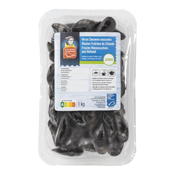 GOLDEN SEAFOOD(R) 				Frische seeländische „Jumbo"-Muscheln, 1 kg