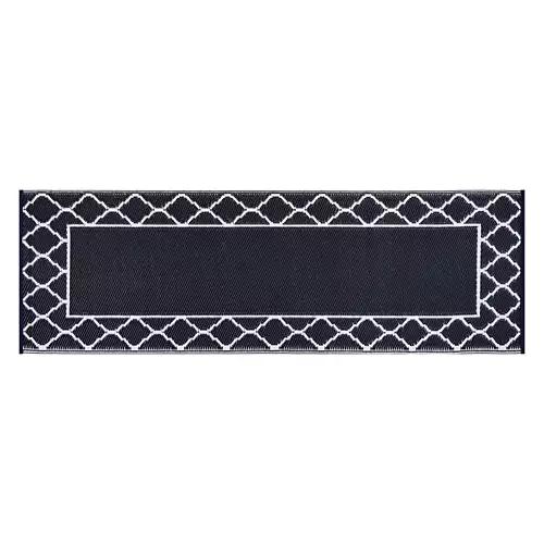 2' x 6' Reversible Indoor/Outdoor Runner - Navy Border