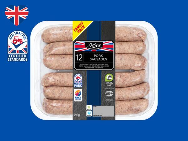 Deluxe 12 British Pork Sausages