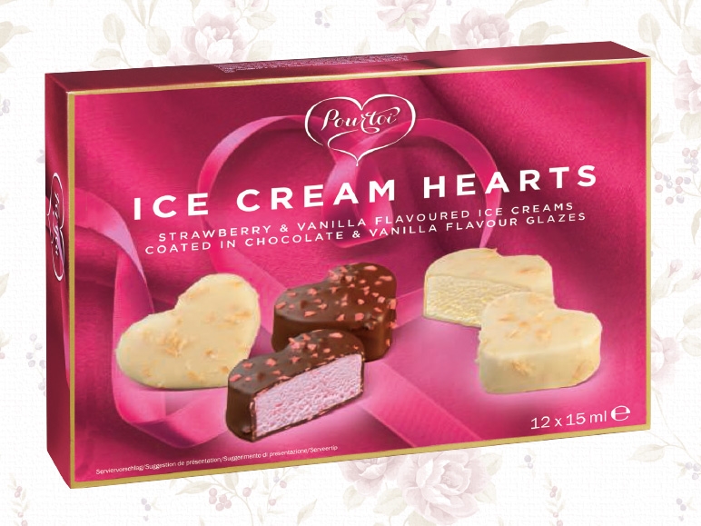 Cioccolatini ripieni di gelato a forma di cuore