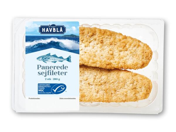 HAVBLÅ Panerede alaskasej- eller fiskefileter