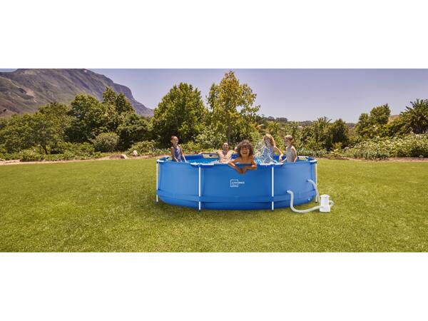 Metal frame pool with filter pump
