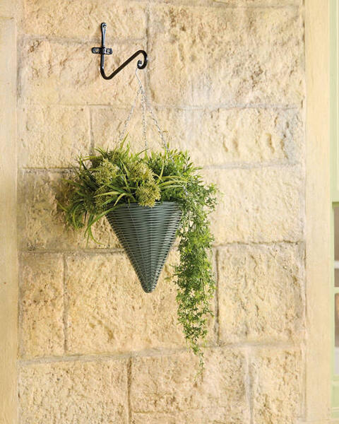 Faux Rattan Hanging Baskets