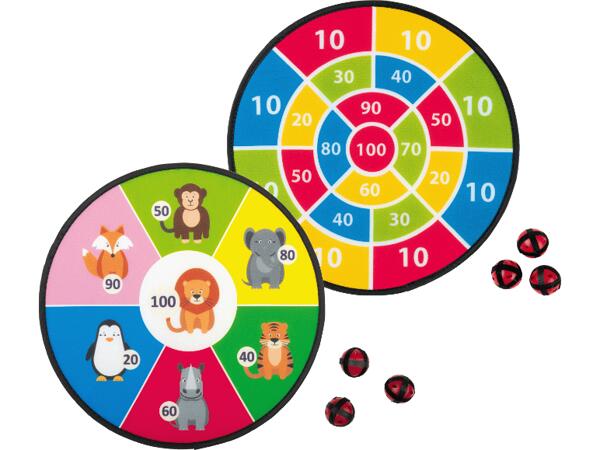 Darttavla med kardborrebollar