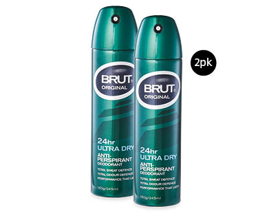 Brut Anti-Perspirant or Body Spray 2 x 150g