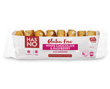 Gluten Free White Chocolate & Raspberry Macaroons 160g