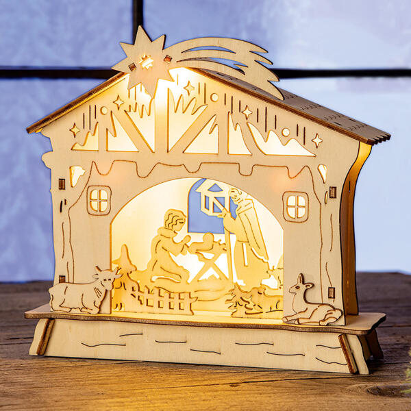 LED-Holzkrippe