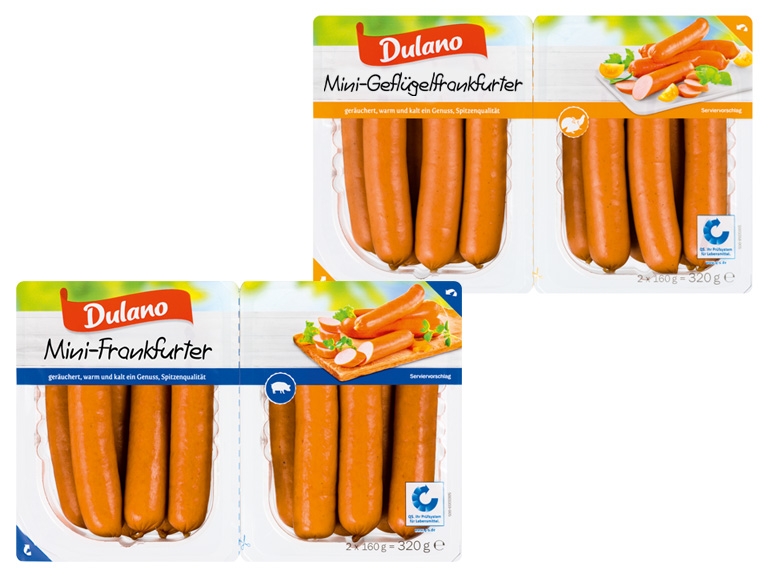 DULANO Mini-Frankfurter/Mini-Geflügelfrankfurter