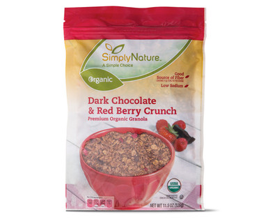 SimplyNature Red Berries or Dark Chocolate Macaroon Granola