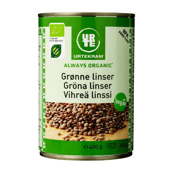 Økologiske kikærter, sorte bønner, kidney bønner eller grønne linser