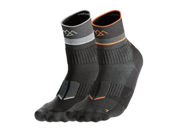 CRIVIT Adults' Grey & Orange Outdoor Socks - 2 Pairs