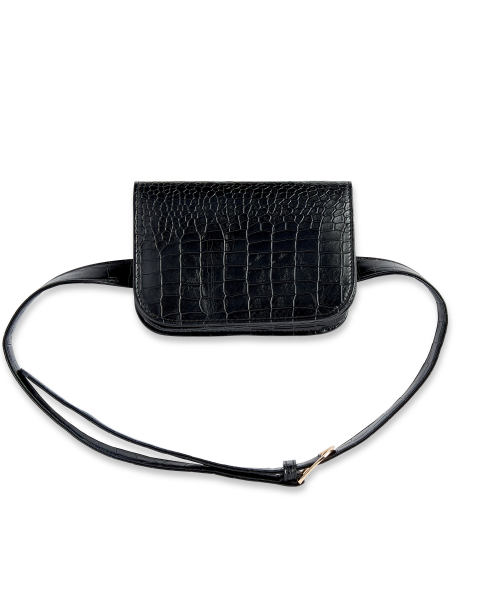 Crocodile-Effect Belt Bag