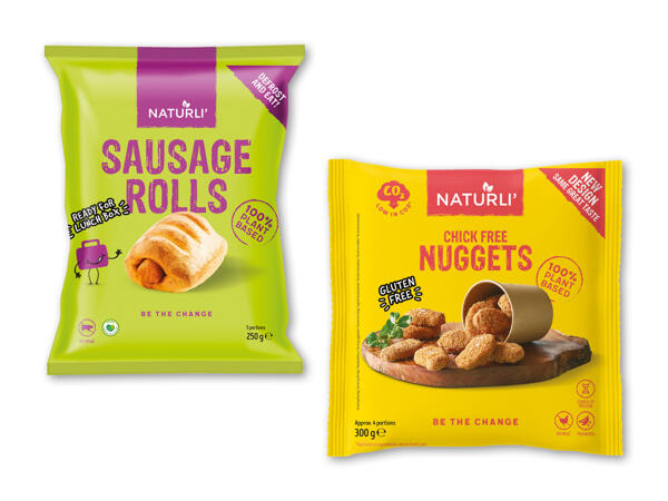 Naturli' vegansk pølsehorn eller nuggets