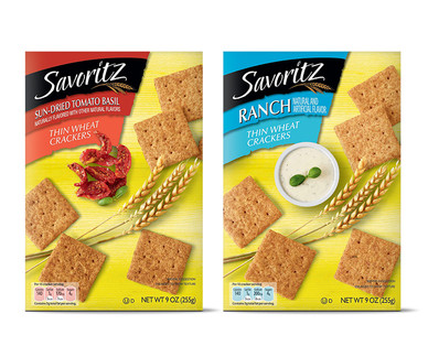 Savoritz Sundried Tomato or Ranch Thin Wheat Crackers