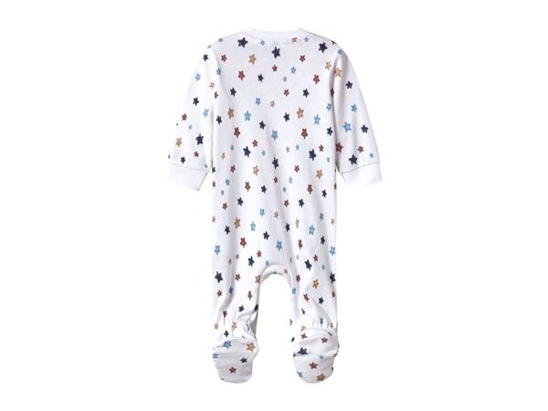 Lupilu White Star-Patterned Baby Sleepsuit