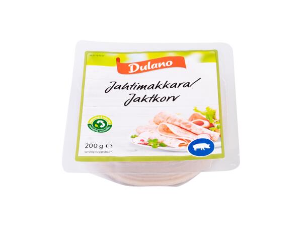 Brühwurst, skivad