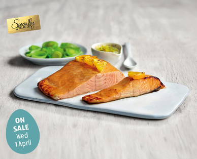 Specially Selected Large Side of Salmon with Honey & Maple Glaze