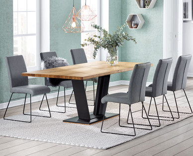 LIVING STYLE Esstischgruppe Industrial, 7-teilig