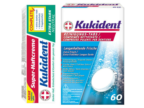 KUKIDENT Super-Haftcreme oder Reinigungs-Tabs