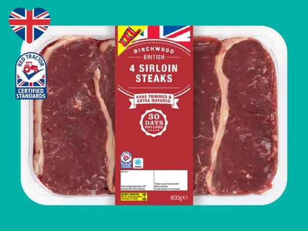 Birchwood 4 British Beef Sirloin Steaks